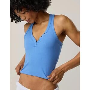 Aerie OFFLINE By Aerie Thumbs Up Heavyweight Henley Tank Top L